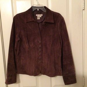 Tailored A.M.I. Suede Jacket - Brown, LARGE